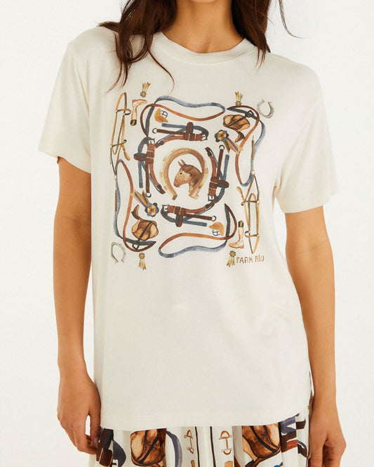 Farm Rio Off-White Equestrian Short Sleeve T-Shirt