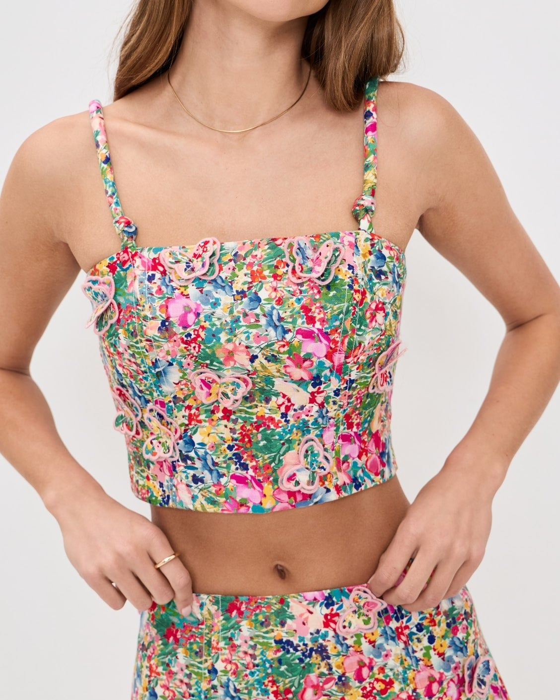 Farm Rio Peasant Floral Butterfly Top