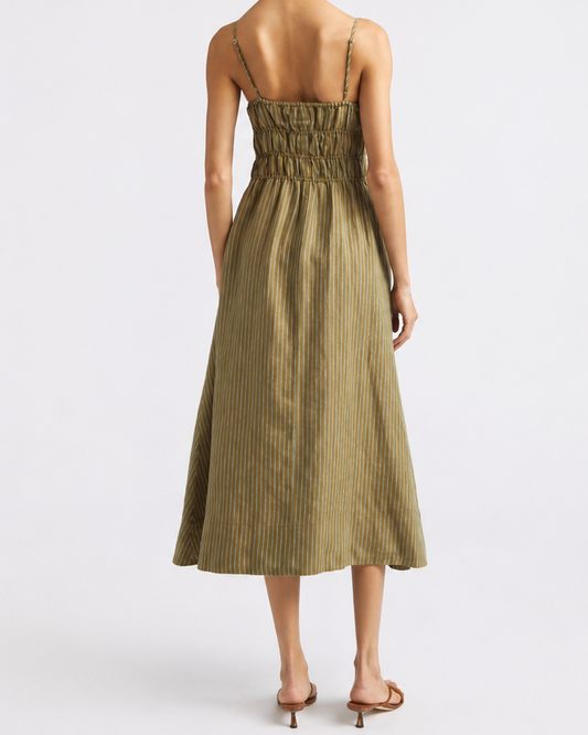 Staud Ayla Linen Dress | Porto Stripe