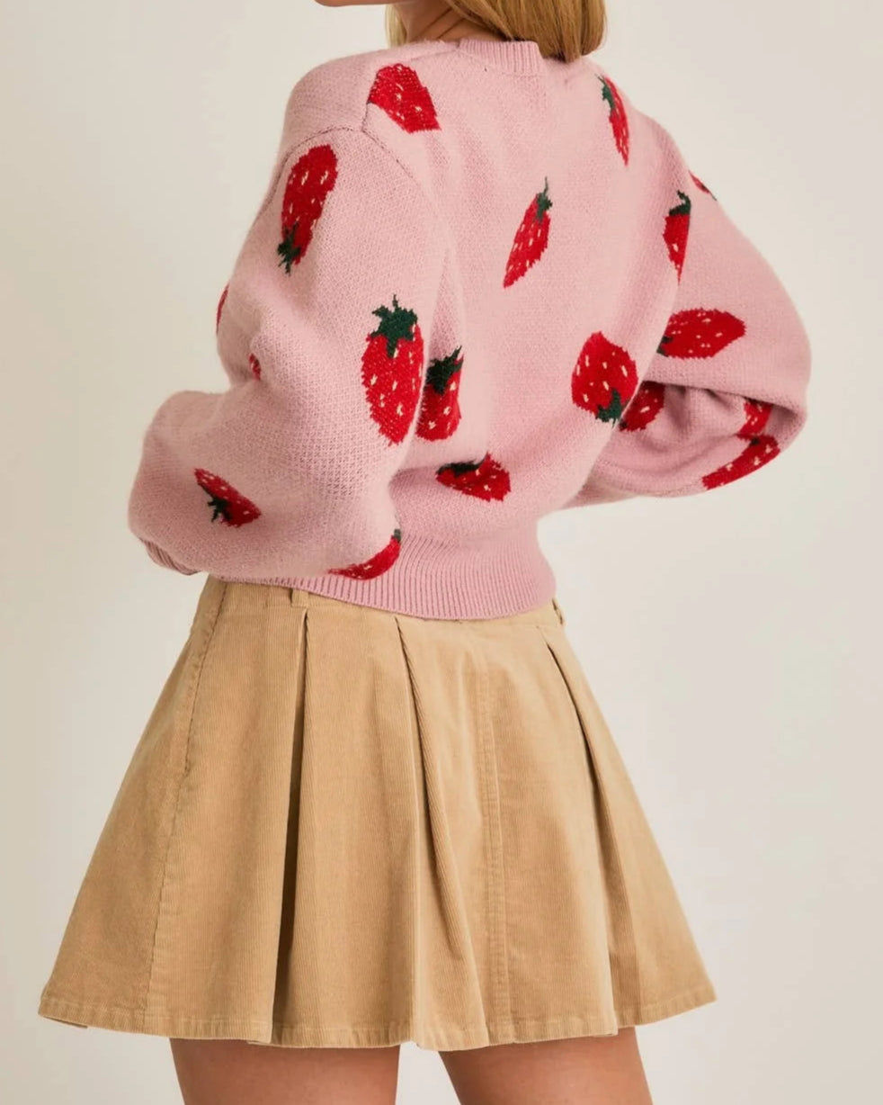 Le Lis Strawberry Crop Sweater