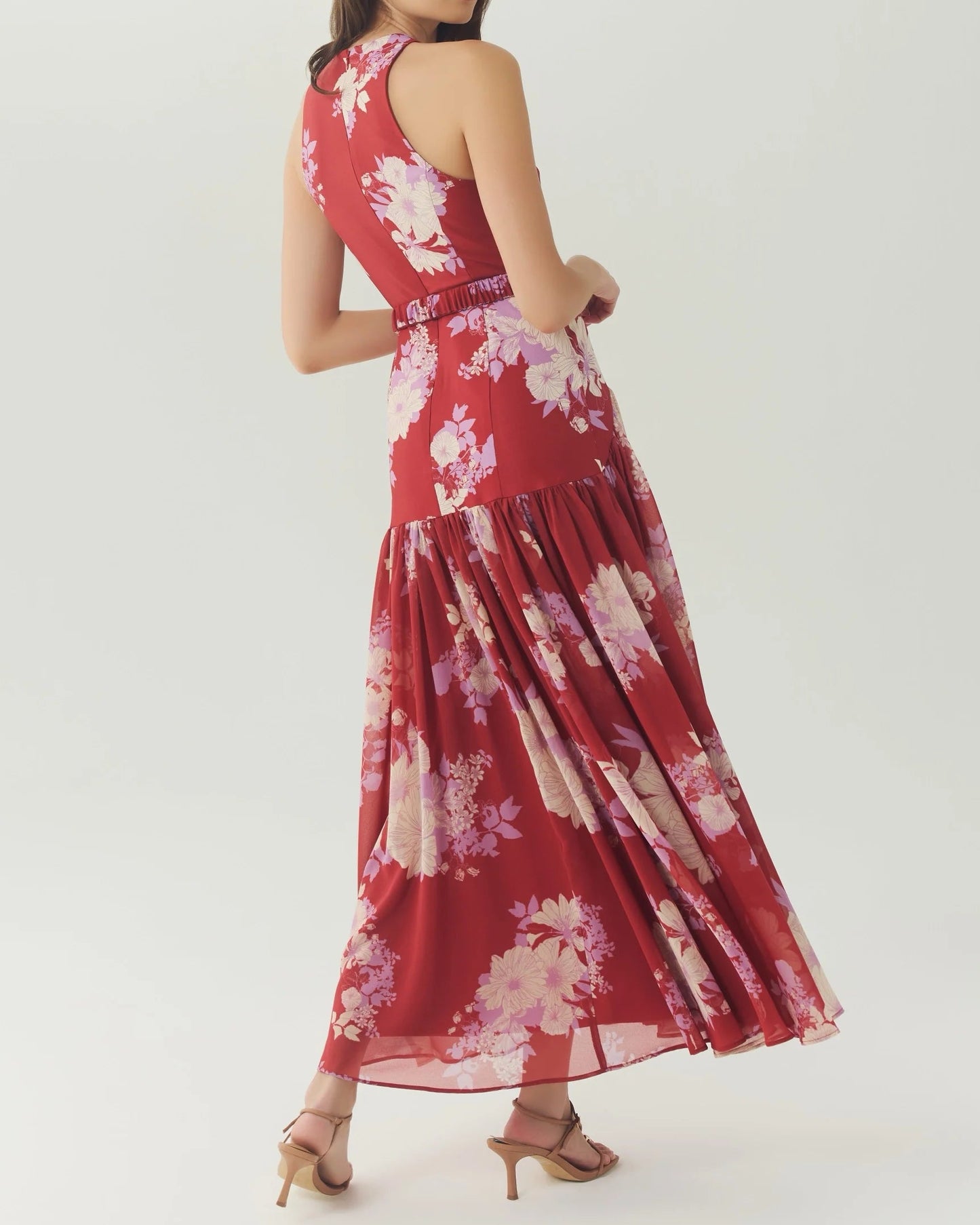 Hutch Abbey Dress | Red/Ivory