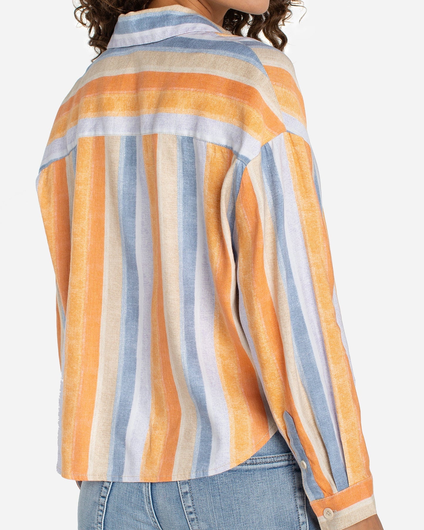 Liverpool Relaxed Button Down Shirt | Multi Stripe Print