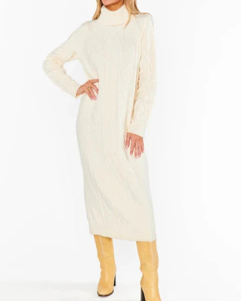 Show Me Your Mumu Montreal Midi Dress | Cream Cable Knit