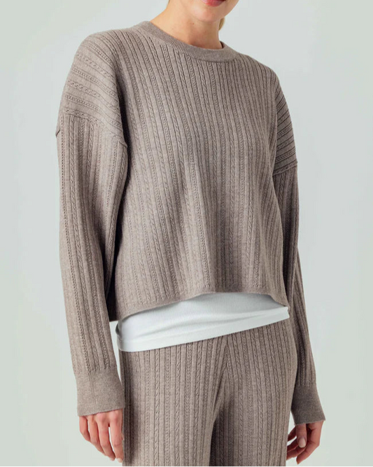 Sundays Vallis Sweater | Pointelle Latte