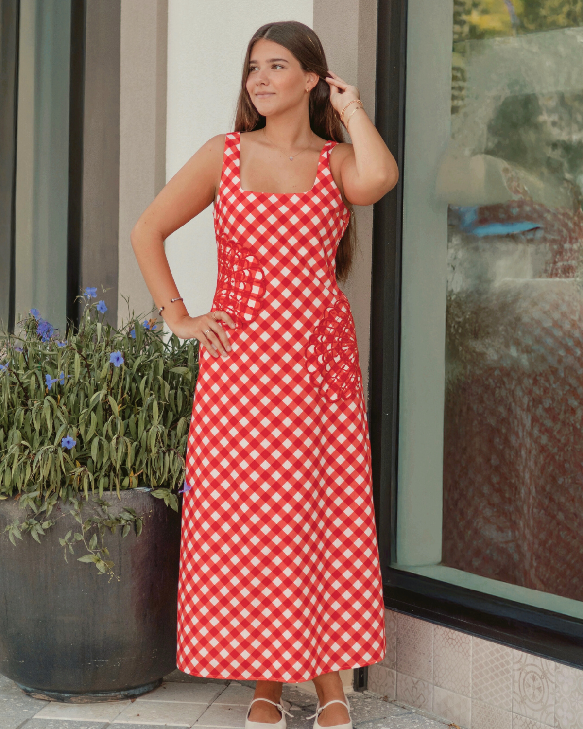 Anna Cate Miley Midi Dress | Red Gingham Shell Narcissus Gainesville Anna Cate Miley Midi Dress | Red Gingham Shell Narcissus Gainesville